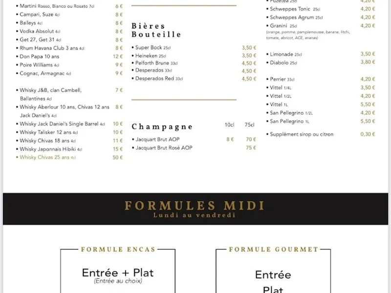 menu 1 of LE COLISEE BY MASSIMO