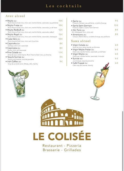 menu 2 of LE COLISEE BY MASSIMO