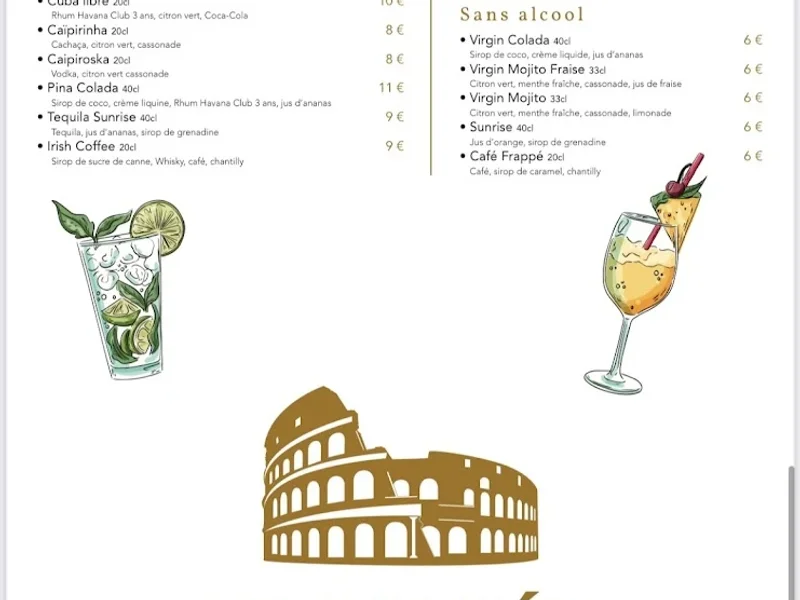 menu 2 of LE COLISEE BY MASSIMO