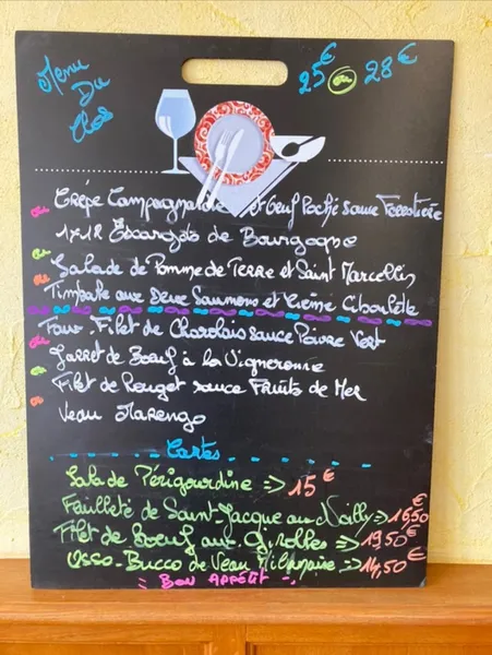 menu 1 of Le Clos De La Bussière