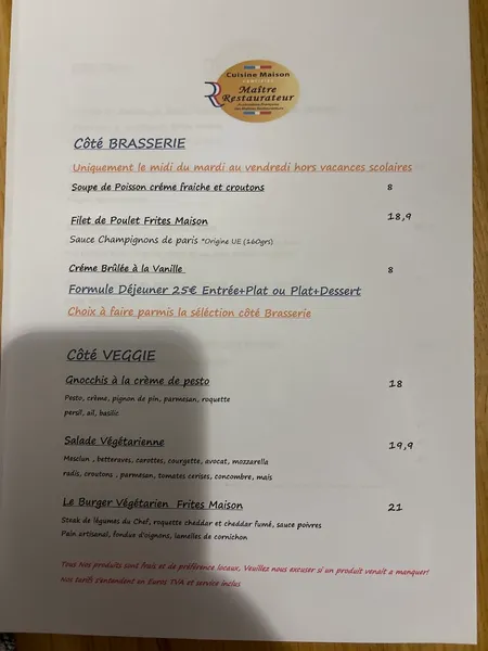 menu 1 of Le Transat Saint Nazaire