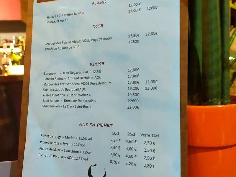 menu 1 of Restaurant Aux Tonneaux