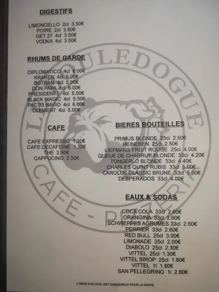 menu 2 of LE BOULEDOGUE