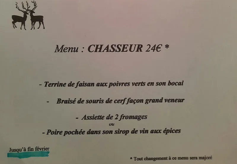 menu 0 of Le Relais des Perrons