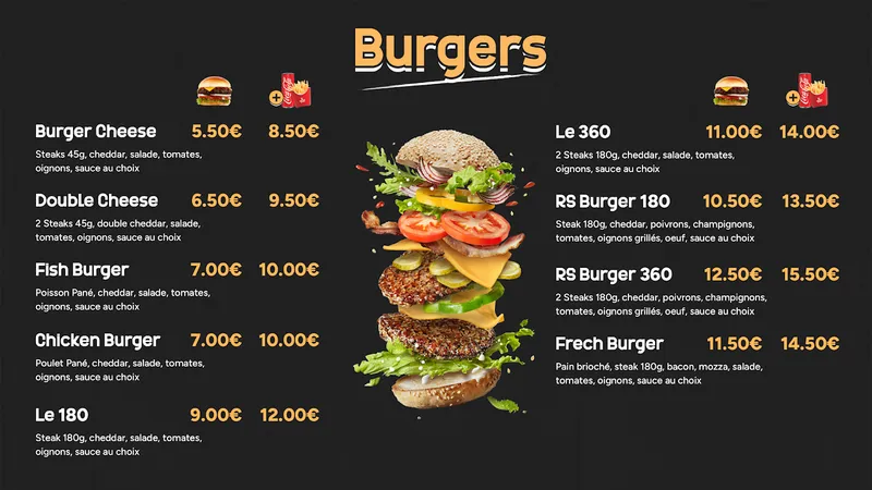 menu 0 of Le RS restaurant et snack