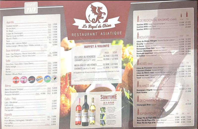 menu 0 of Royal de Chine