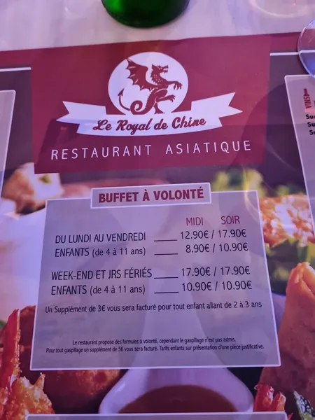 menu 2 of Royal de Chine