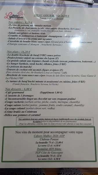 menu 1 of L'Idee Gourmande