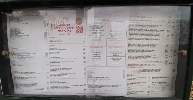 menu 1 of Maison Mâconnaise des Vins