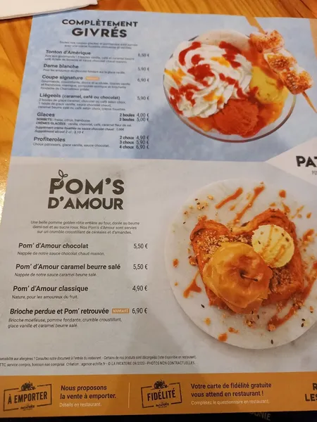 menu 1 of La Pataterie Lons-le-Saunier