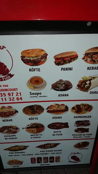 menu 2 of T'as restaurant