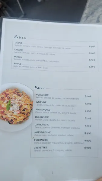 menu 2 of La Bonne Place