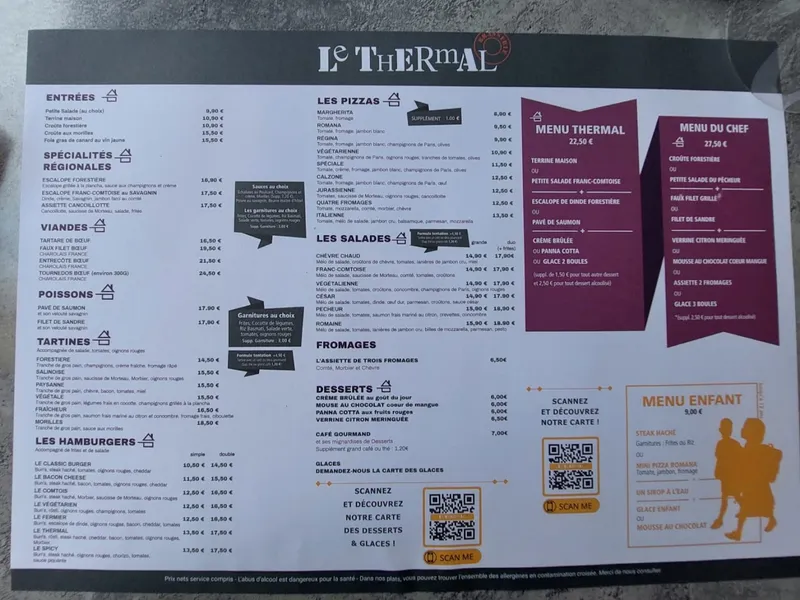 menu 0 of Brasserie Le Thermal