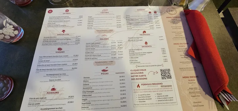 menu 2 of Brasserie Le Thermal
