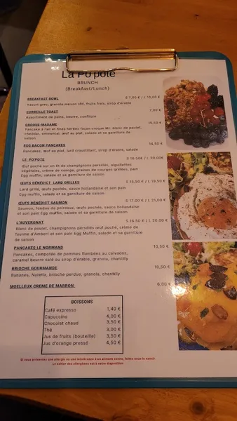 menu 1 of La Po ´pote