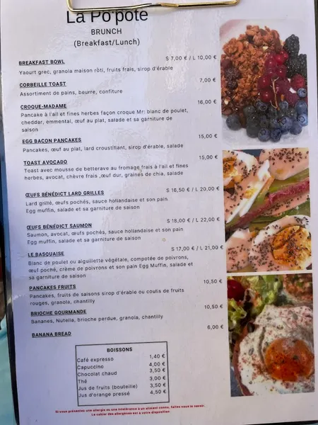 menu 0 of La Po ´pote