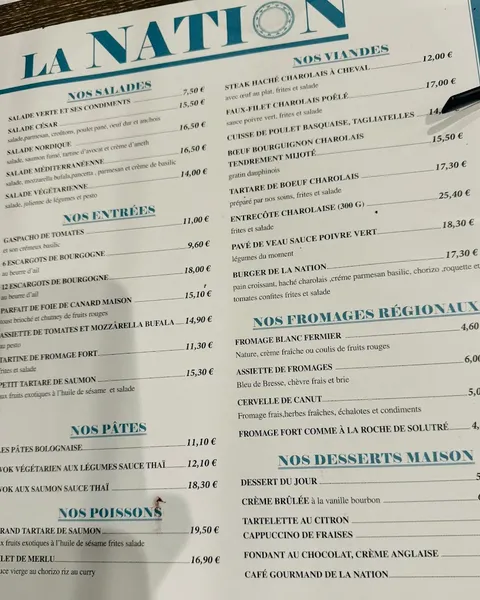 menu 0 of La Nation