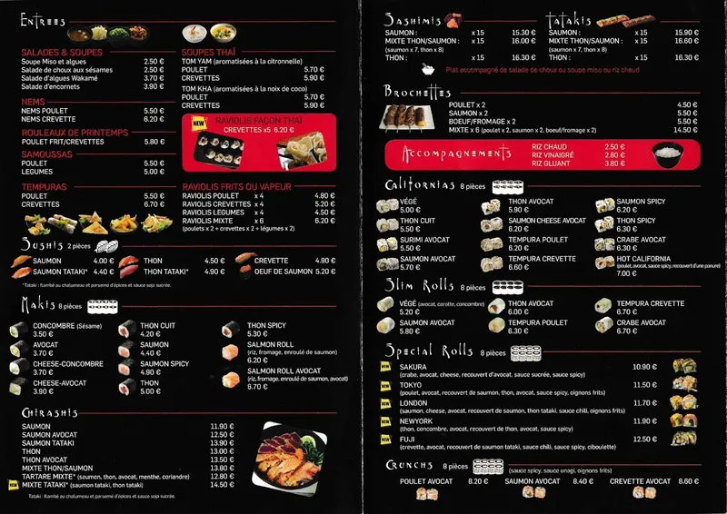 menu 0 of Sushi Thaï 25