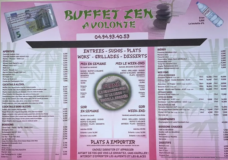 menu 0 of Buffet Zen