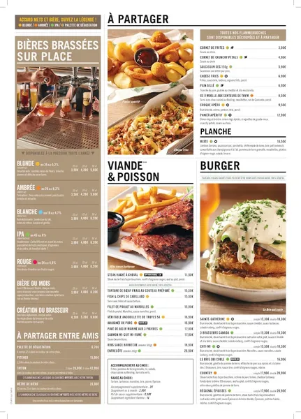 menu 2 of 3 Brasseurs Chalon-sur-Saône