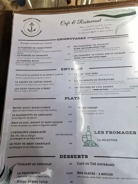 menu 0 of La Marine