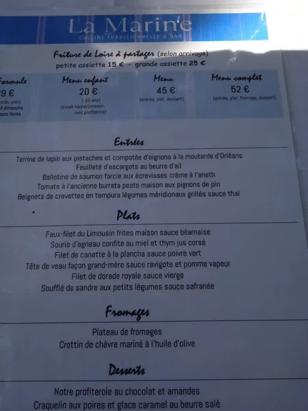 menu 1 of La Marine