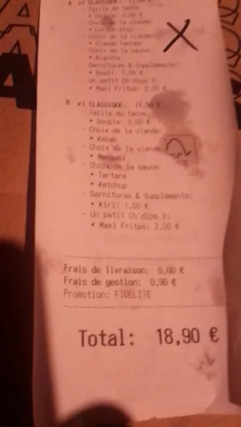 menu 1 of Chamas Tacos Montbéliard