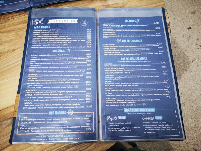 menu 0 of Crêperie La Gourmandise