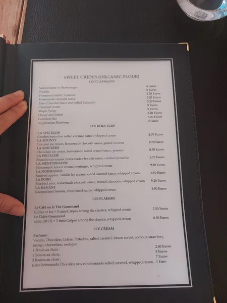 menu 0 of LA CREPE A L'ENVERS