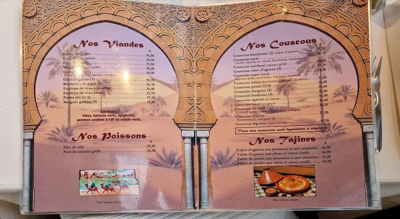 menu 0 of Au Royal Couscous