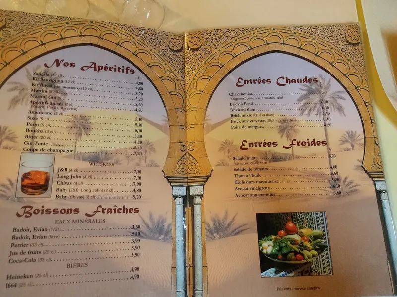 menu 1 of Au Royal Couscous