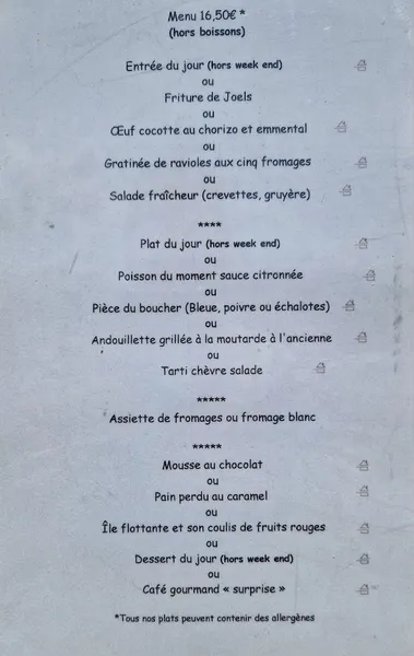 menu 1 of Auberge Gourmande