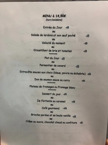 menu 2 of Auberge Gourmande