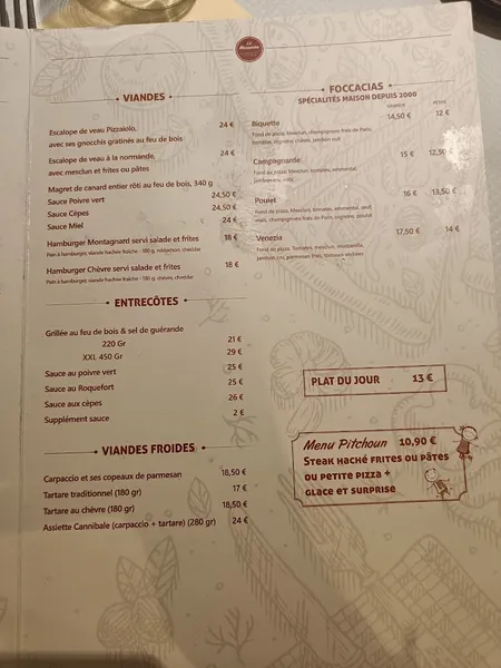 menu 2 of La Mezzanine