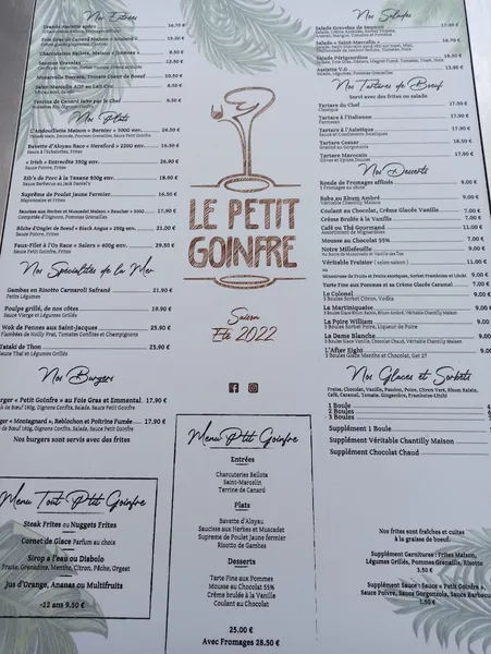 menu 2 of Le Petit Goinfre