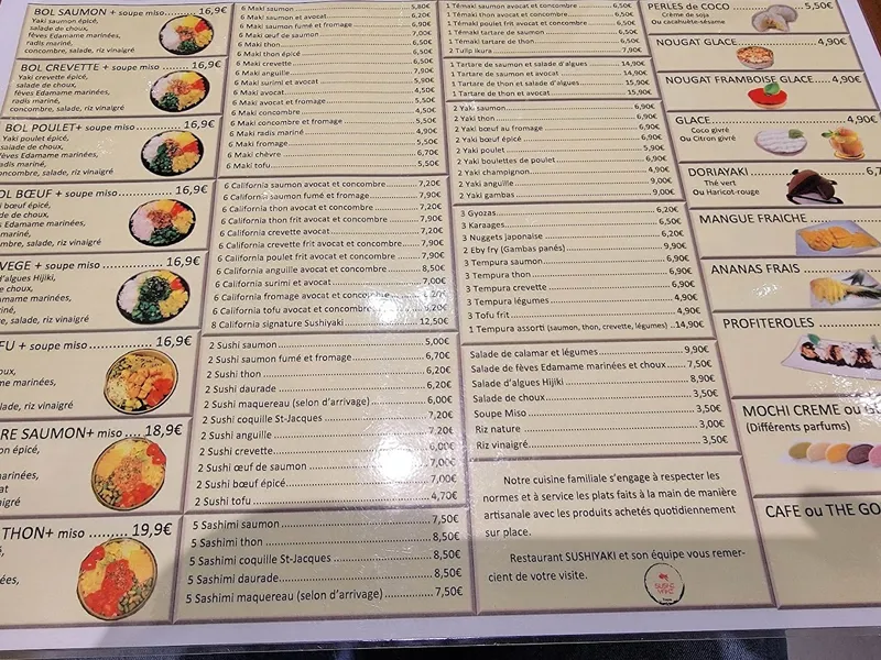 menu 0 of Restaurant SUSHI YAKI