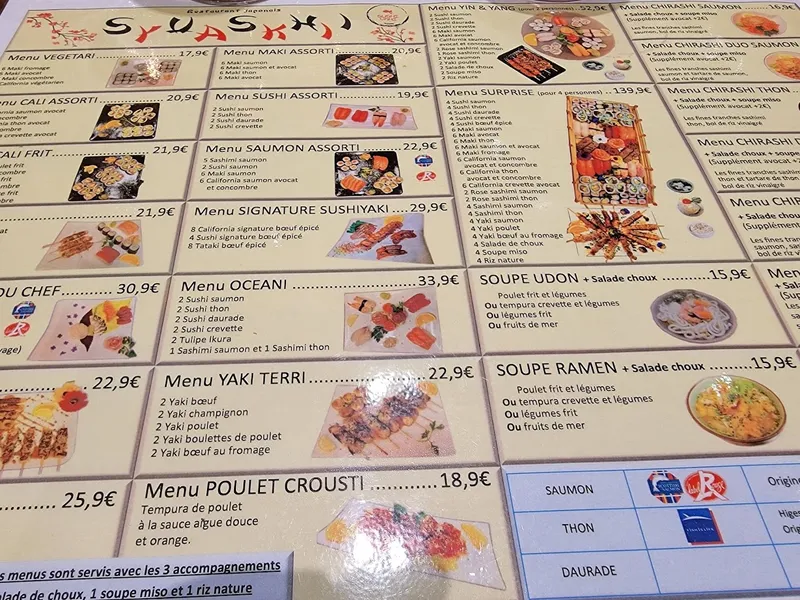 menu 1 of Restaurant SUSHI YAKI