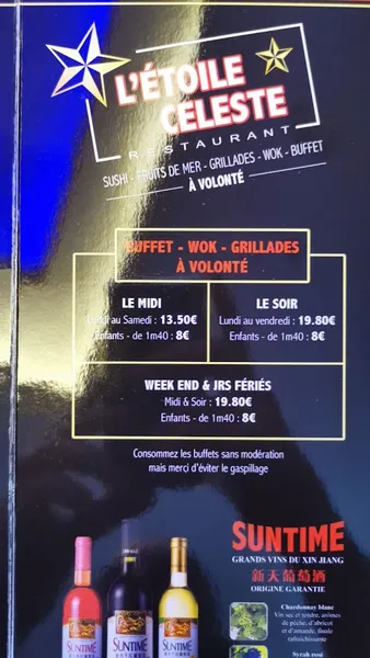 menu 1 of L'étoile Céleste