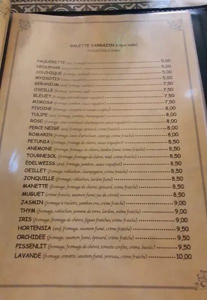 menu 0 of Le Chant de l'Heure