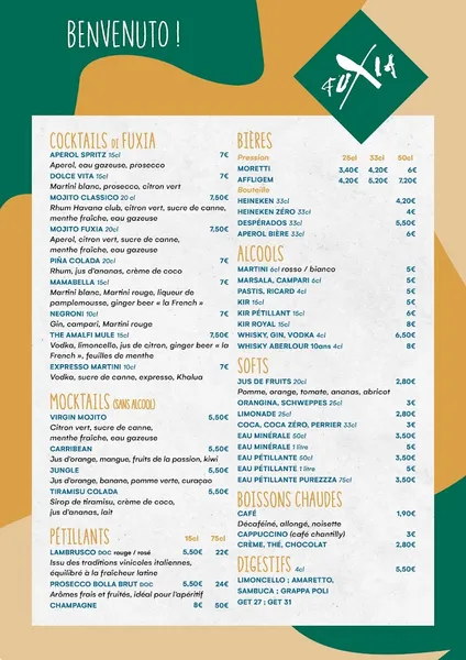 menu 0 of Fuxia Brest Port de Commerce