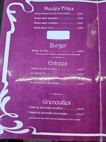 menu 1 of La Grenouillère