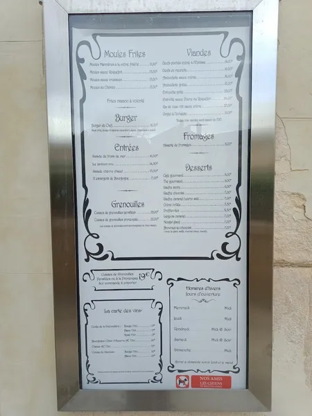 menu 2 of La Grenouillère