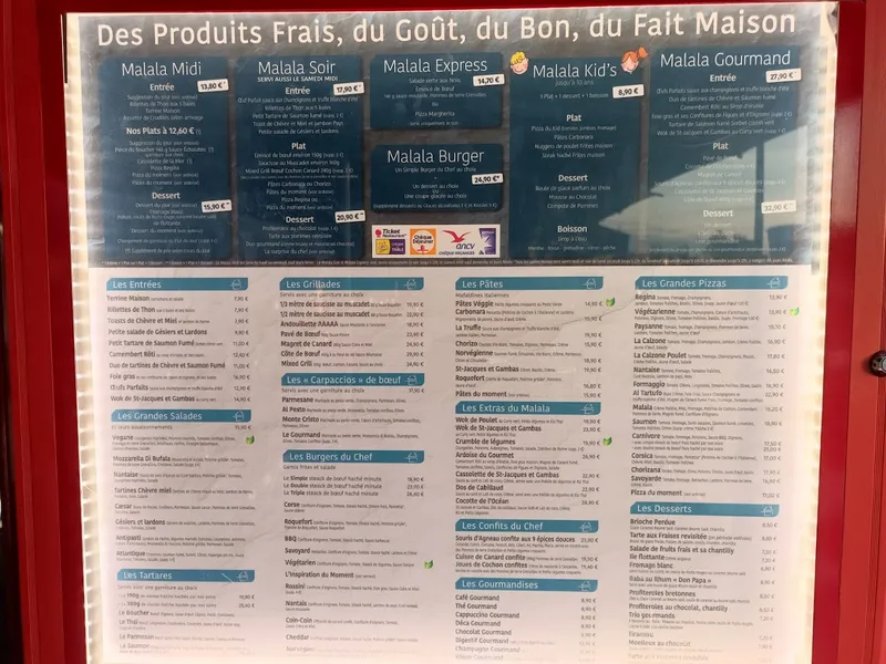 menu 0 of Le Malala