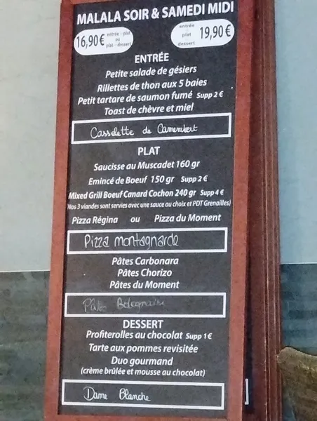 menu 2 of Le Malala