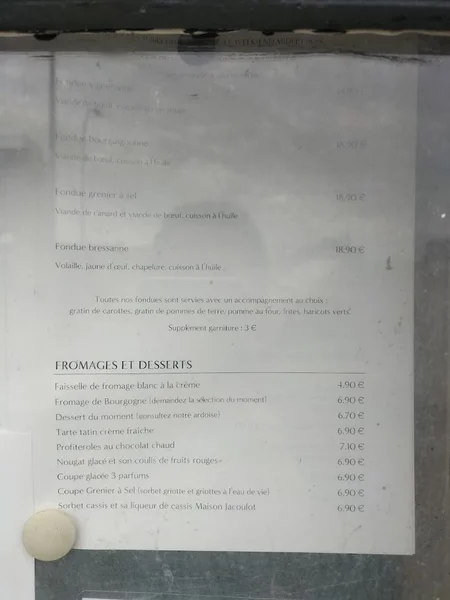 menu 1 of Le Grenier à Sel