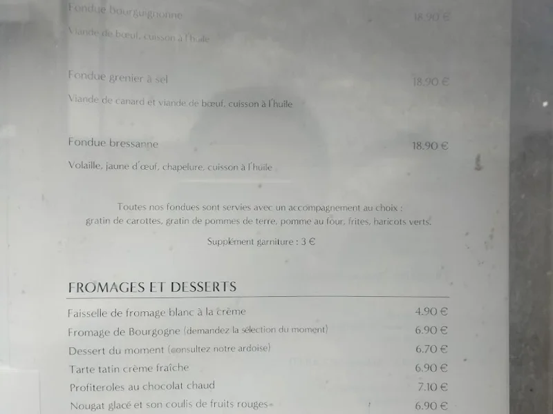 menu 1 of Le Grenier à Sel