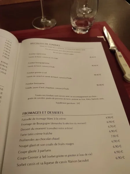 menu 2 of Le Grenier à Sel