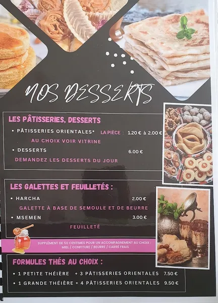 menu 1 of La Rose Du Désert