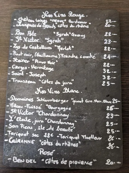 menu 1 of Restaurant Les Compères