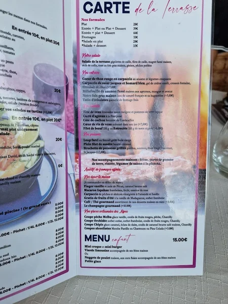 menu 1 of Les Terrasses Des Gourmets SAS